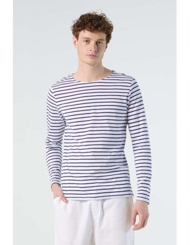 SOL-01402-Mens Long Sleeve Striped T-Shirt Marine